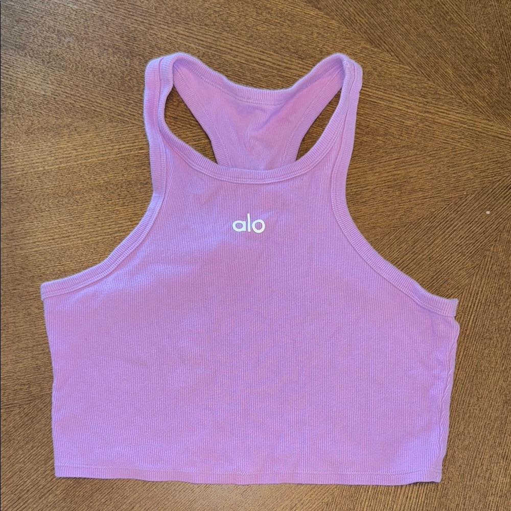 ALO Yoga Lavender Racerback Crop Top medium